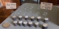 Table Number/Card Holder Metal & Wood Base Set Of 12 Boho Farmhouse