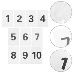 10Pcs Reusable Plastic Number Digital Cards 1-10 for Home Table Display