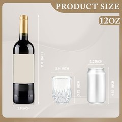 Pack Plastic Stemless Wine Glasses,12oz Unbreakable Vintage 24 12oz-transparent