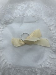 VTG 1950’s Set Of 2 Wedding Or Server Aprons Lace White And Apricot Colors MCM