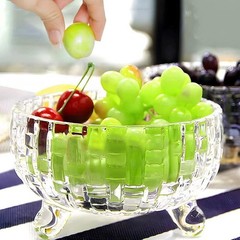 Glass Candy Dish with Lid Crystal Large 25.7oz 760ml Food Storage Organizer