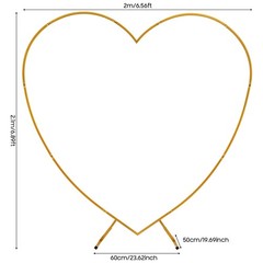 Large Heart Archway Wedding Backdrop Stand Gold Arch Frame Flower Balloon Decor