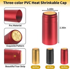Wine Sealer for Bottles – 60 pcs PVC Heat Shrink Capsules and Corks