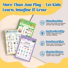 10 Pack Kids Pretend Play Notepads, 40 Pages Kids Playtime Pads, 4» x 6» Al…