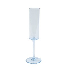 6 DUSTY BLUE Cylindrical 6 oz Reusable Plastic Champagne Flute Glasses Party