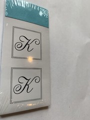 Letter K Cursive Seal Monogram Initial Envelope Sticker Graduation Gartner 1”