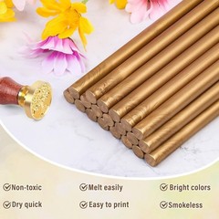 Versatile Glue Gun Sealing Wax Sticks in Antique Gold – Ideal for Invitations