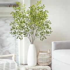 4Pcs Artificial Greenery Stems, 43.3″ Fake Nandina Stems Plants Faux Leaf Twi…