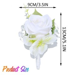 Wedding Flower Boutonniere Groom Rose Buttonholes Prom Suit Decoration for Me…