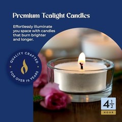 Lerner Tealight Candles|s Long-Burning White Tea Light 50 Count 4.5 Hour