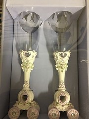 Blue, Purple And Pink Wedding Flutes