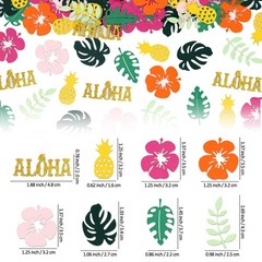 200 Pcs Hawaiian Luau Confetti Aloha Table Decorations Multicolor Party Set