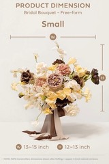 Ling’s Moment Earth Brown and Butter Free-Form Bridal Bouquet 13 in