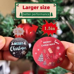 500PCS Christmas Stickers Roll 1.5 in Envelope Seals Round Paper Merry Chirst…