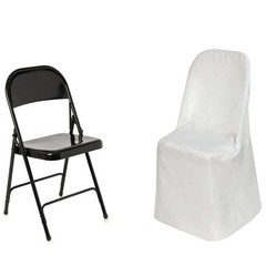 100 Ivory POLYESTER Folding Flat CHAIR COVERS Event Banquet Party Decorations