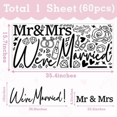 Wedding Sign Party Decals for Backdrop Wedding Party Decorations We’re Marrie…
