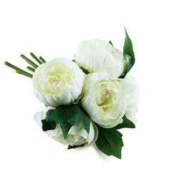 CREAM 10″ Silk Artificial Peony Flowers Bouquet Arrangement Wedding Centerpieces