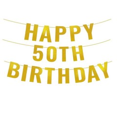 50th Birthday Decorations for Women Men-Gold Glitter Birthday Party Favors-Ha…
