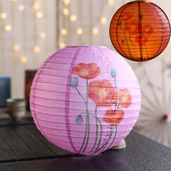 12in Flower Printed Paper Lantern Chinese Japanese Style for Wedding Party Decor