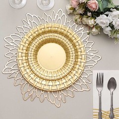 Plastic GOLD with Basketweave 7″ PLATES Disposable Party Wedding WHOLESALE