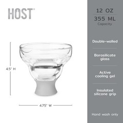 Host Glass Freeze Stemless Margarita Glasses Drinking Set, Insulated Cocktail…