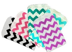 Mini Chevron 3×5″ Paper Bags, Goody Favor Colored Party, Pink, Purple, Blue Bags
