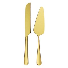 Cake Cutting Knife Set for Wedding, 2Pcs Elegant Thickened Stainless Steel