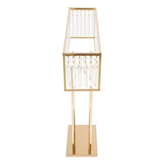 27 In. X 35 In. Gold Modern Rectangular Iron Acrylic Wedding Party Birthday Deco