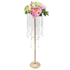 10pcs Crystal Table Centerpieces Gold Flower Stand Wedding Party Rack Decor