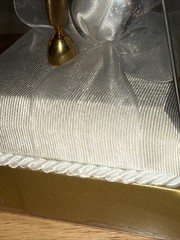 Beverly Clark Collection White Satin Flower With Gold Wedding Pen Set. NEW