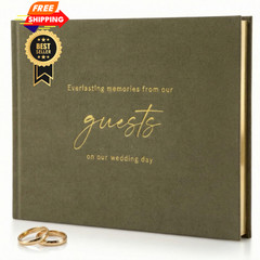 ZICOTO Beautiful Wedding Guest Book for Your Reception – Simply Sage
