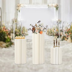 Set of 3 Elegant Bulk Weddings Decoration Table Cylinder Centerpiece Cake Stand