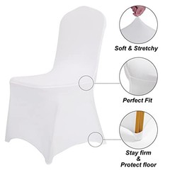 Waterproof Spandex Chair CoverPCS, Stretch Dining Chair Covers, 25 White