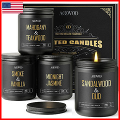Aoovoo Scented Candles For Men – 4 Pack Candles For Home Scented 36Oz Soy Wax