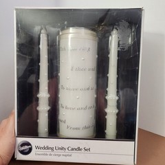 Wilton Wedding Ceremony Unity Candle Set Elegant «With This Ring I Thee Wed»