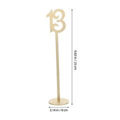 20Pcs Elegant Wooden Table Number Signs for Party Wedding Reception Golden
