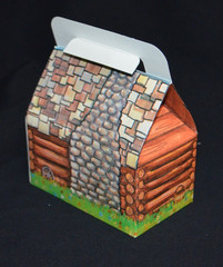 Lot of 40 Vintage Log Cabin Folding Gable Box 5 x 3 Baked Goods Candy Gift Favor