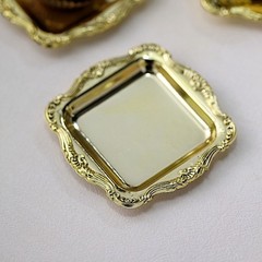 12 GOLD 3″ Metallic Mini Square TRAYS Wedding Favor GIFT HOLDERS Party Supplies