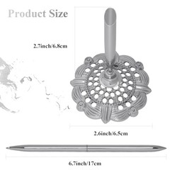 Silver 2 Pcs Hollow Round Pen Holder Set for Signing & Ballpoint Pens