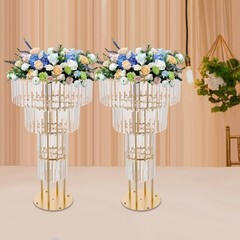 2PCS Flower Stand With Pendants 4-Tier Elegant Flower Stand for Party Weddings