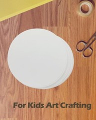 White Cardstock Paper Circles for Kids Arts and Crafts, Thick 6 inches,