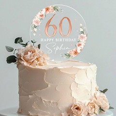 Personalized Happy Birthday Cake Topper – Acrylic Custom Name Topper for Any Age