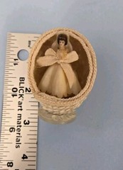 Vintage 1950s 60s Wedding Bride Diorama Sequin Egg Handcrafted