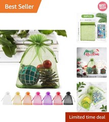 Elegant Green Organza Bags 4×6 – 50 Pack Drawstring Pouches for Any Occasion