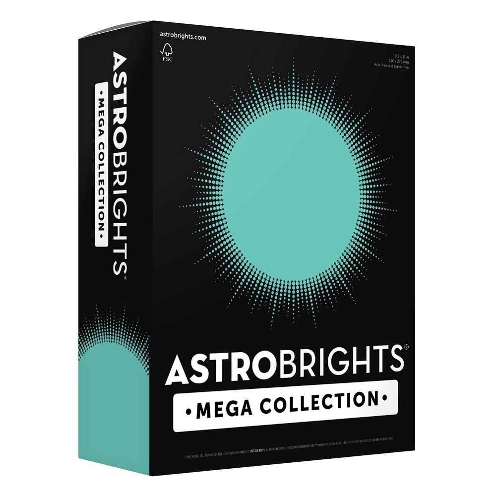 Astrobrights Mega Collection, Colored Cardstock, Punchy Pastel Blue Bliss, 32…