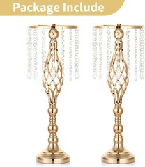 2 Pcs Crystal Flower Stand Wedding Centerpieces for Tables, 21.7in/55cm Tall …