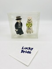 Lorrie Veasey Lucky Bride & Groom Wedding Cake Toppers Our Name is Mud Figurine