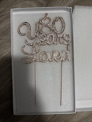Crystal Creations Cake Topper Sparkly Rhinestones 80 Years Loved Rose Gold New