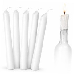 Drip Candles – 6 Pack Dripping Wax Candles, 6.5” Unscented Tapers for White
