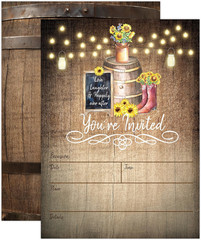 Your Main Event Prints Country Rustic Sunflower Invitations – Rustic Elegant Inv